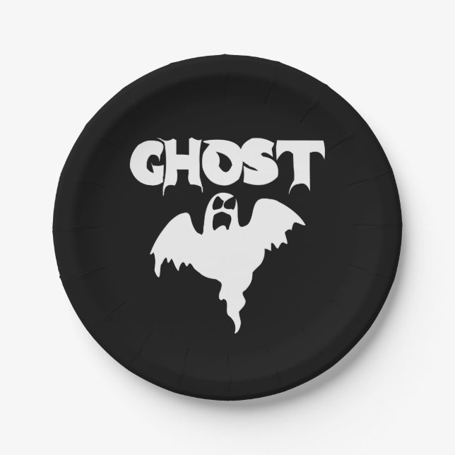 Plato De Papel Cute Ghost Halloween (Anverso)