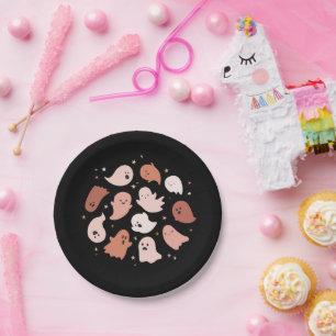 Plato De Papel Cute Ghost Halloween