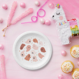 Plato De Papel Cute Ghost Halloween