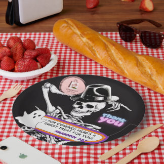 Plato De Papel Cute Ghost Halloween Thank You Favor Tags