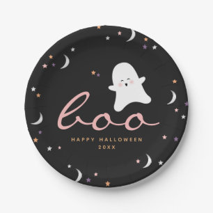 Plato De Papel Cute Ghosts Boo Halloween