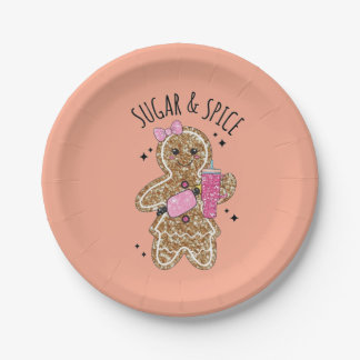 Plato De Papel Cute girly gingerbread plates