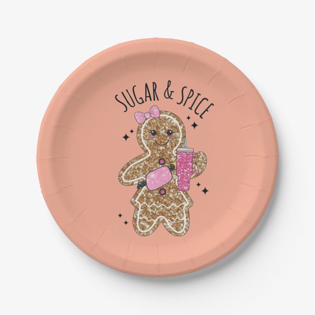 Plato De Papel Cute girly gingerbread plates (Anverso)