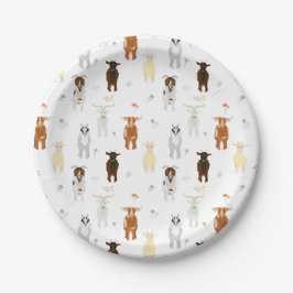 Plato De Papel Cute Goats Farm Animals