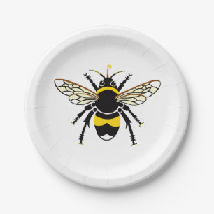 Plato De Papel Cute gráfico Buzzy BEE - Salven a las abejas - Fie
