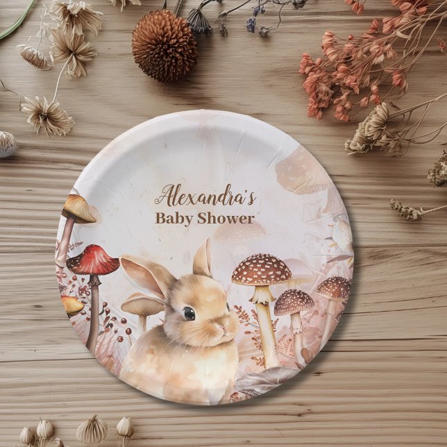 Plato De Papel Cute Greenery Forest Animals Woodland Baby Shower (Subido por el creador)