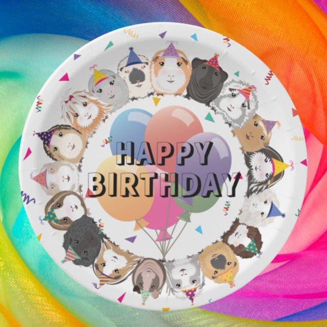 Plato De Papel Cute Guinea Cerdos y Globos Fiesta de Cumpleaños (Subido por el creador)