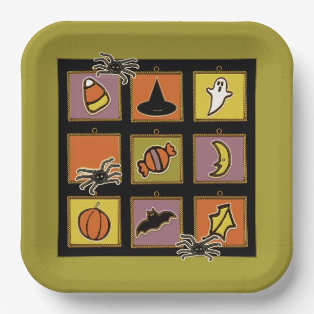 Plato De Papel Cute Halloween (Anverso)