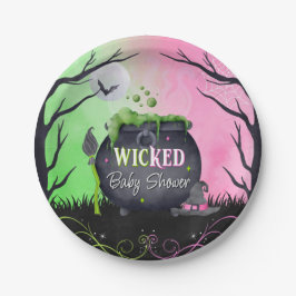 Plato De Papel Cute Halloween Baby Shower Witch Plates