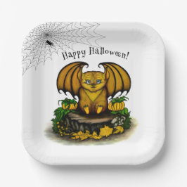 Plato De Papel Cute Halloween Bat