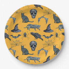 Plato De Papel Cute Halloween diseño completo Placas de papel