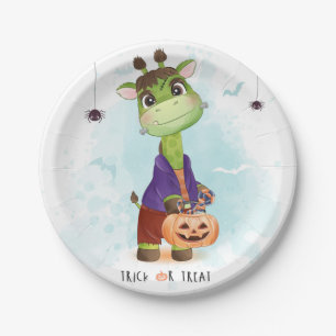 Plato De Papel Cute Halloween Giraffe