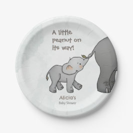Plato De Papel  Cute Hand Drawn Elephant Little Peanut BabyShower