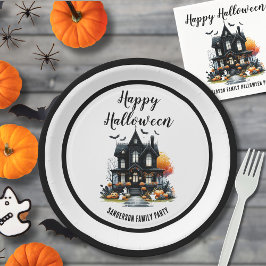 Plato De Papel Cute Happy Halloween
