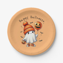 Plato De Papel Cute Happy Halloween Fiesta Paper Plate