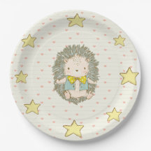 Cute Hedgehog Hearts Stars Baby Shower