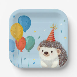 Plato De Papel Cute Hedgehog Party Paper Plates