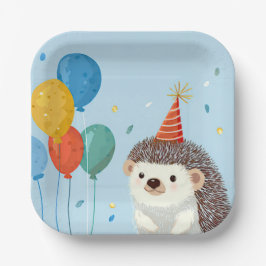 Plato De Papel Cute Hedgehog Party Paper Plates