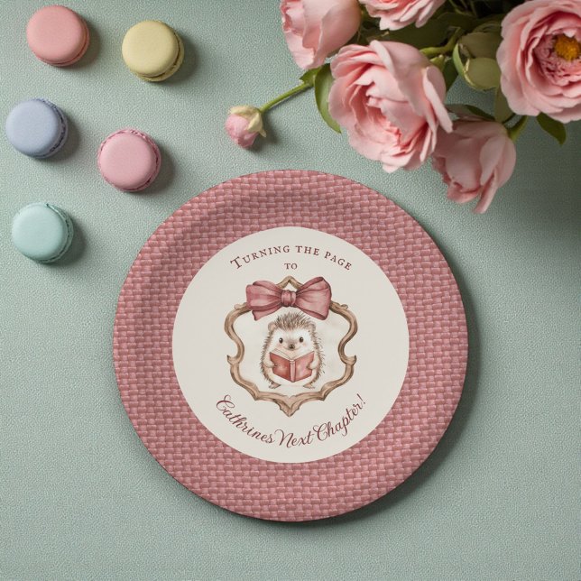 Plato De Papel Cute Hedgehog Reading Book Baby Shower Paper Plate (Subido por el creador)