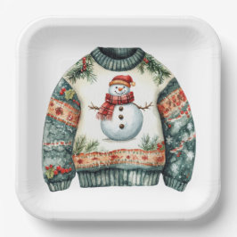 PLATO DE PAPEL CUTE HOLIDAY WINTER CHRISTMAS SWEATERS