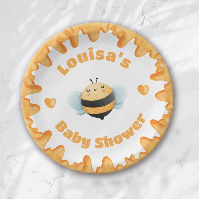 Plato De Papel Cute Honey Bee Baby Shower (Subido por el creador)