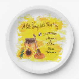 Plato De Papel Cute Honey Bee Rustic Greeneration Baby Shower