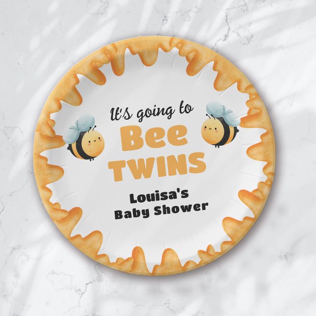 Plato De Papel Cute Honey Bee Twin Baby Shower (Subido por el creador)