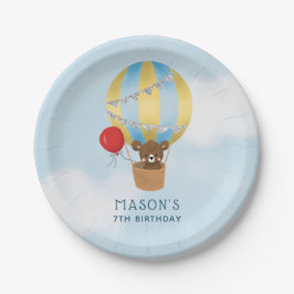 Plato De Papel Cute Hot Air Balloon Boy Birday Party