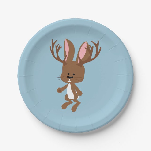 Plato De Papel Cute Jackalope (Anverso)