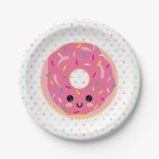 Plato De Papel Cute Kawaii Donut comida dulce