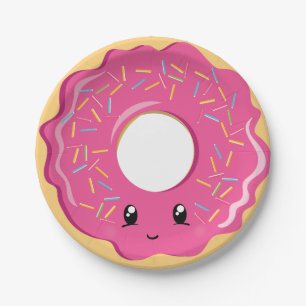 Plato De Papel Cute Kawaii donut placa fiesta