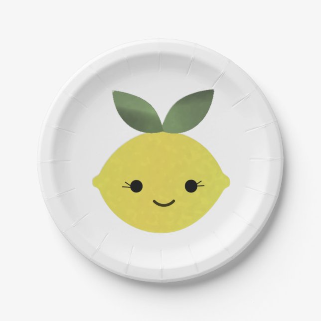Plato De Papel Cute Kawaii Lemon (Anverso)