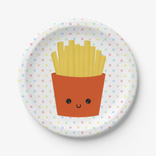 Plato De Papel Cute Kawaii Patatas fritas francesas