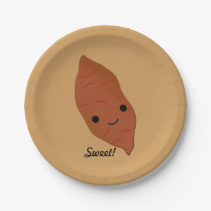 Plato De Papel Cute Kawaii Sweet Potato