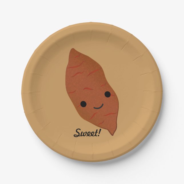 Plato De Papel Cute Kawaii Sweet Potato (Anverso)