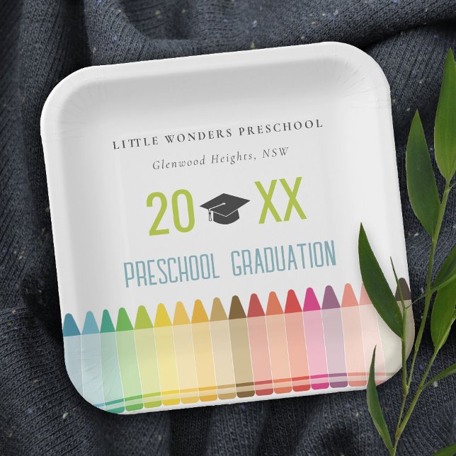 Plato De Papel Cute Kids Crayon Divertido Rainbow Preescolar Grad (Subido por el creador)