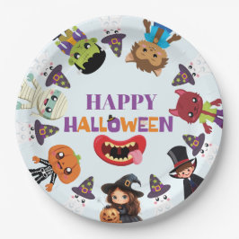 Plato De Papel Cute Kids Halloween Fiesta de disfraces