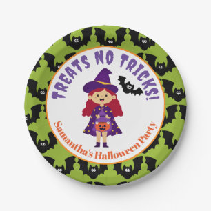 Plato De Papel Cute Kids Halloween Fiesta de disfraces