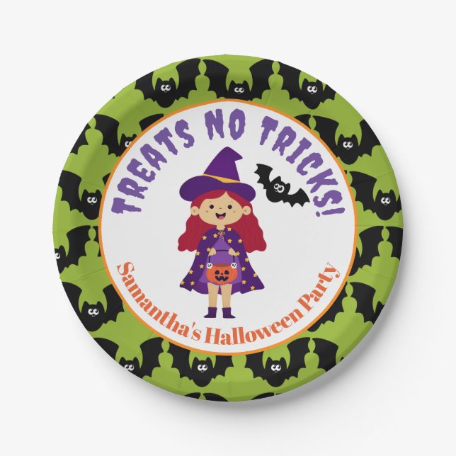 Plato De Papel Cute Kids Halloween Fiesta de disfraces (Anverso)