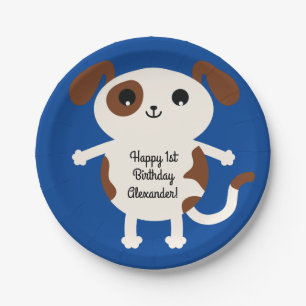Plato De Papel Cute Kids Puppy Dog Birday Party