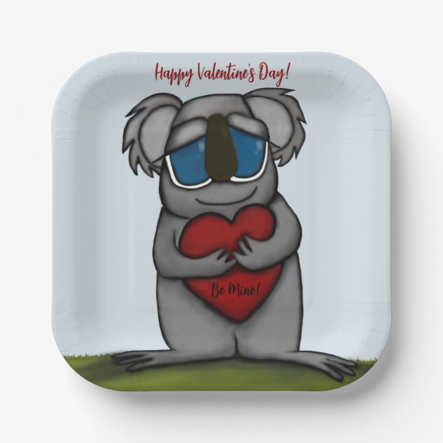Plato De Papel Cute Koala Bear (Anverso)