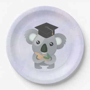 Plato De Papel Cute Koala en un cabo de graduación