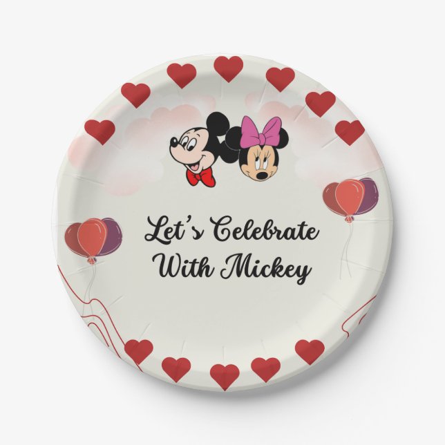 Plato De Papel Cute la placa de papel de Mickey (Anverso)