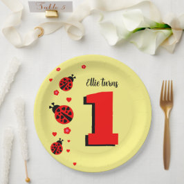 Plato De Papel Cute Ladybug