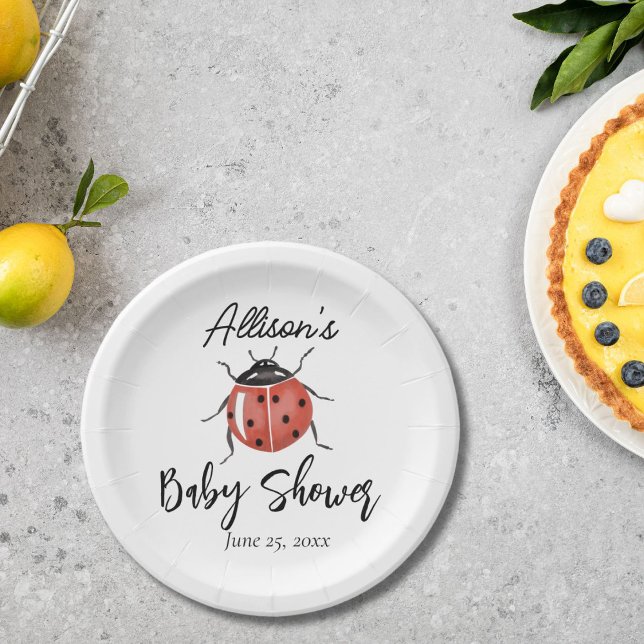 Plato De Papel Cute Ladybug Baby Shower (Subido por el creador)