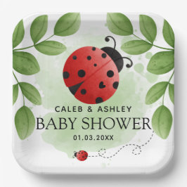 Plato De Papel Cute Ladybug Baby Shower Paper Plates