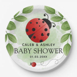 Plato De Papel Cute Ladybug Baby Shower Paper Plates