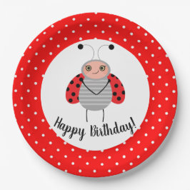 Plato De Papel Cute Ladybug Birthday Party Plates