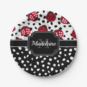 Plato De Papel Cute Ladybugs