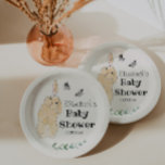 Plato De Papel Cute Little Bunny Baby Shower<br><div class="desc">Pequeño Ilustracion conejo con placas de papel para bebé. Perfecto para la ducha de bebé</div>
